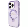 Guess GUHMP13LHRSGSU iPhone 13 Pro / 13 6,1 inch Μωβ Θήκη με Ring Stand Script Glitter MagSafe