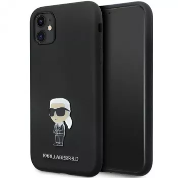 Karl Lagerfeld Ikonik Θήκη Σιλικόνης με Μεταλλική Καρφίτσα για Apple iPhone 11 / iPhone XR 6,1 inch Μαύρο