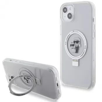 Karl Lagerfeld KLHMP15MHMRSKCH iPhone 15 Plus / 14 Plus 6,7 inch Λευκή Θήκη με Ring Stand Karl & Choupette MagSafe