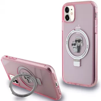 Karl Lagerfeld KLHMN61HMRSKCP iPhone 11 / XR 6,1 inch Ροζ Θήκη με Ring Stand Karl & Choupette MagSafe