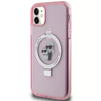 Karl Lagerfeld KLHMN61HMRSKCP iPhone 11 / XR 6,1 inch Ροζ Θήκη με Ring Stand Karl & Choupette MagSafe