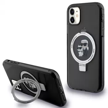 Karl Lagerfeld KLHMN61HMRSKCK Θήκη με Ring Stand για iPhone 11 / XR 6,1 inch Μαύρη MagSafe Karl & Choupette
