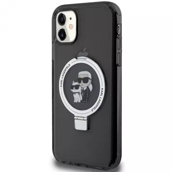 Karl Lagerfeld KLHMN61HMRSKCK Θήκη με Ring Stand για iPhone 11 / XR 6,1 inch Μαύρη MagSafe Karl & Choupette