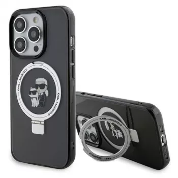 Karl Lagerfeld KLHMP15XHMRSKCK iPhone 15 Pro Max 6,7 inch Μαύρη Θήκη με Ring Stand Karl & Choupette MagSafe