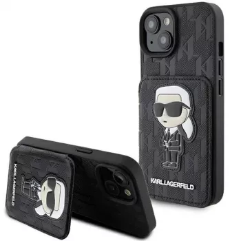 Karl Lagerfeld KLHCP15SSAKKNSCK Θήκη Saffiano Ikonik για iPhone 15/14/13 6,1 inch - Μαύρη