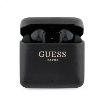 Guess Printed Logo True Wireless Stereo Bluetooth Earbuds με θήκη φόρτισης (Μαύρο)