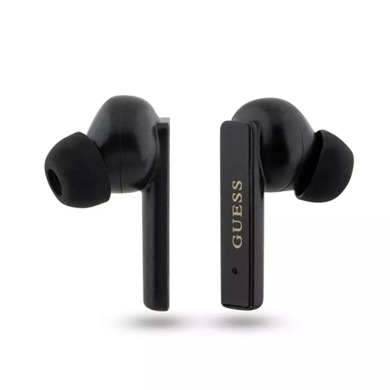 Guess Printed Logo True Wireless Stereo Bluetooth Earbuds με θήκη φόρτισης (Μαύρο)