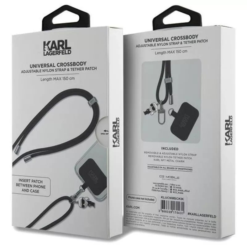 Karl Lagerfeld CBDY Cord Universal Phone Lanyard / Strap (Μαύρο)
