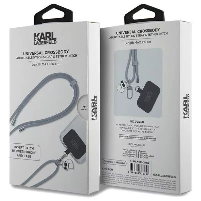 Karl Lagerfeld CBDY Cord Universal Phone Lanyard / Strap (Γκρι)