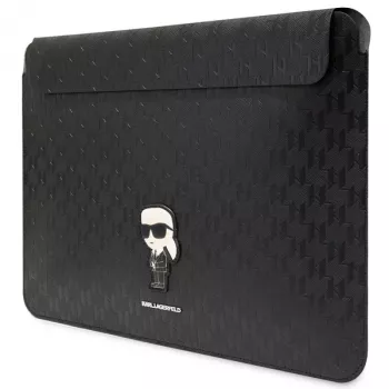 Karl Lagerfeld Θήκη KLCS16SAKHPKK 16 inch Μαύρο Saffiano Monogram Ikonik Θήκη laptop