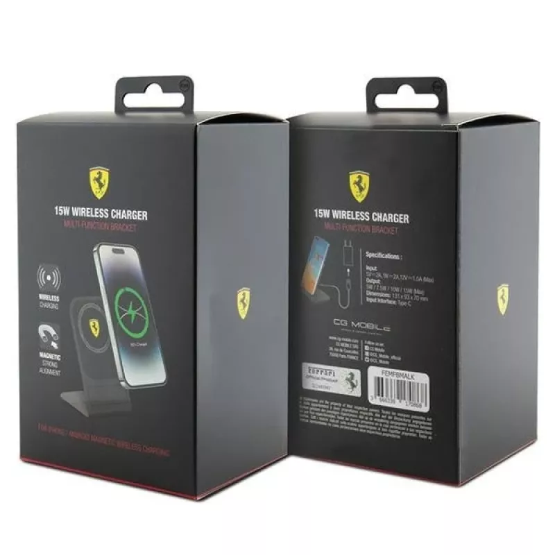Ferrari 2023 Collection MagSafe 15W Wireless Charging Pad - Μαύρο