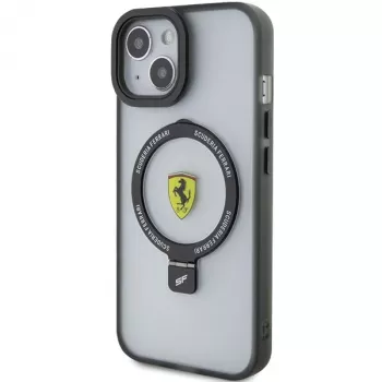 Ferrari FEHMP15MUSCAK iPhone 15 Plus / 14 Plus 6,7 inch Διάφανη καπνιστή σκληρή θήκη με δακτύλιο, MagSafe, συλλογή 2023