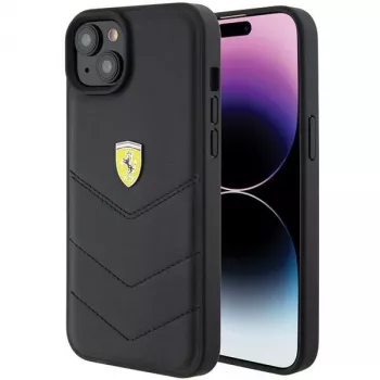 Ferrari FEHCP15MRDUK iPhone 15 Plus / 14 Plus 6,7 inch Μαύρο Σκληρή θήκη Quilted Μεταλλικό λογότυπο
