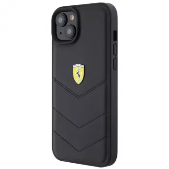 Ferrari FEHCP15MRDUK iPhone 15 Plus / 14 Plus 6,7 inch Μαύρο Σκληρή θήκη Quilted Μεταλλικό λογότυπο