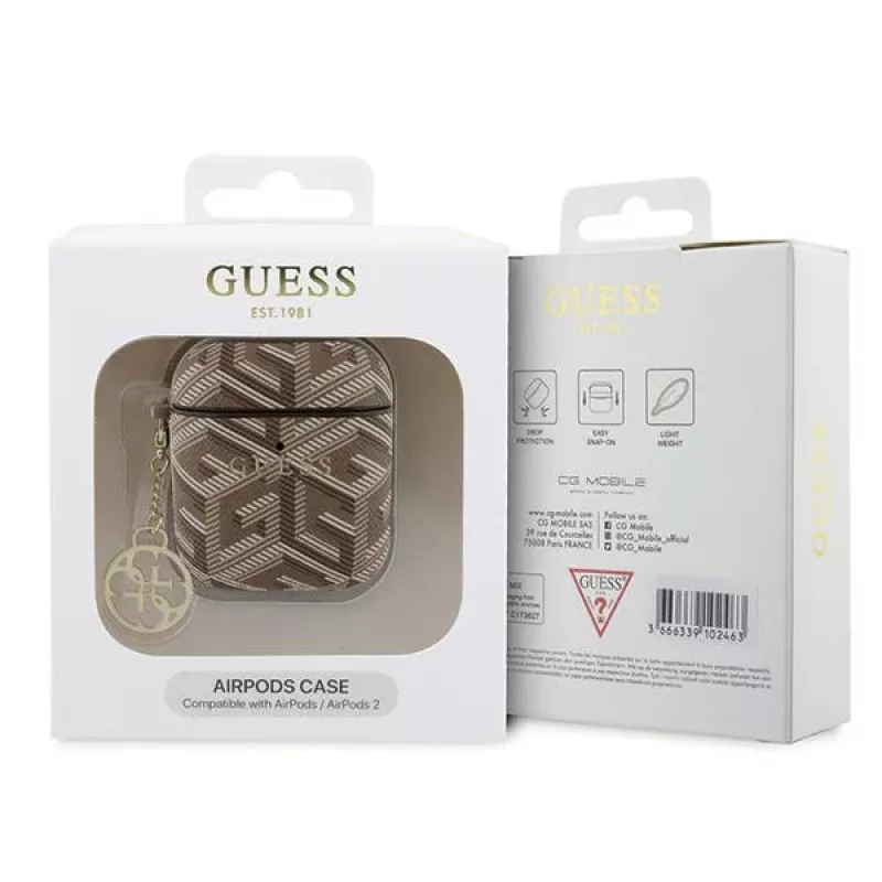 Guess GUA2PGCE4CW AirPods 1/2 Θήκη Καφέ GCube Charm
