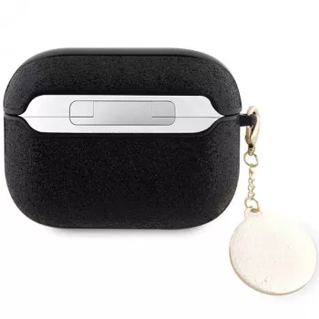 Guess GUAP2PGEHCDK AirPods Pro 2 (2022/2023) Θήκη Μαύρο Fixed Glitter Heart Diamond Charm