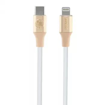 Guess GUCLLALRGDD Καλώδιο USB-C σε Lightning 1,5 m γρήγορη φόρτιση Ανοιχτό χρυσό με ανάγλυφο λογότυπο