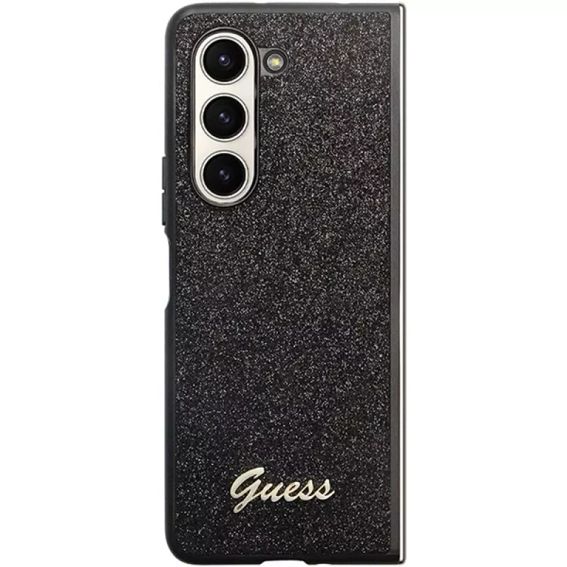 Guess Glitter Script F946 Σκληρή θήκη για Samsung Galaxy Z Fold5, Μαύρο