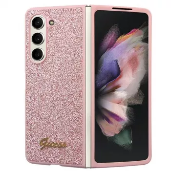Guess GUHCZFD5HGGSHP F946 Glitter Script Σκληρή θήκη για Samsung Galaxy Z Fold5 - Ροζ