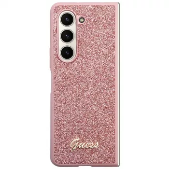 Guess GUHCZFD5HGGSHP F946 Glitter Script Σκληρή θήκη για Samsung Galaxy Z Fold5 - Ροζ
