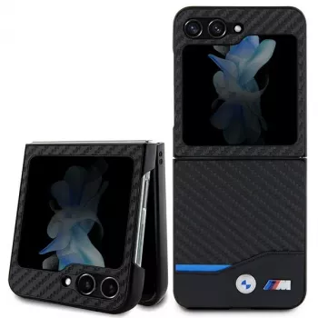 BMW M Collection Δερμάτινο κάλυμμα πλάτης Carbon για Samsung Galaxy Z Flip5 - Μαύρο