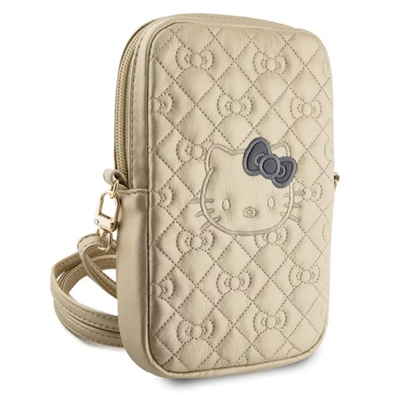 Hello Kitty Quilted Bows Strap Crossbody Θήκη κινητού Χρυσό
