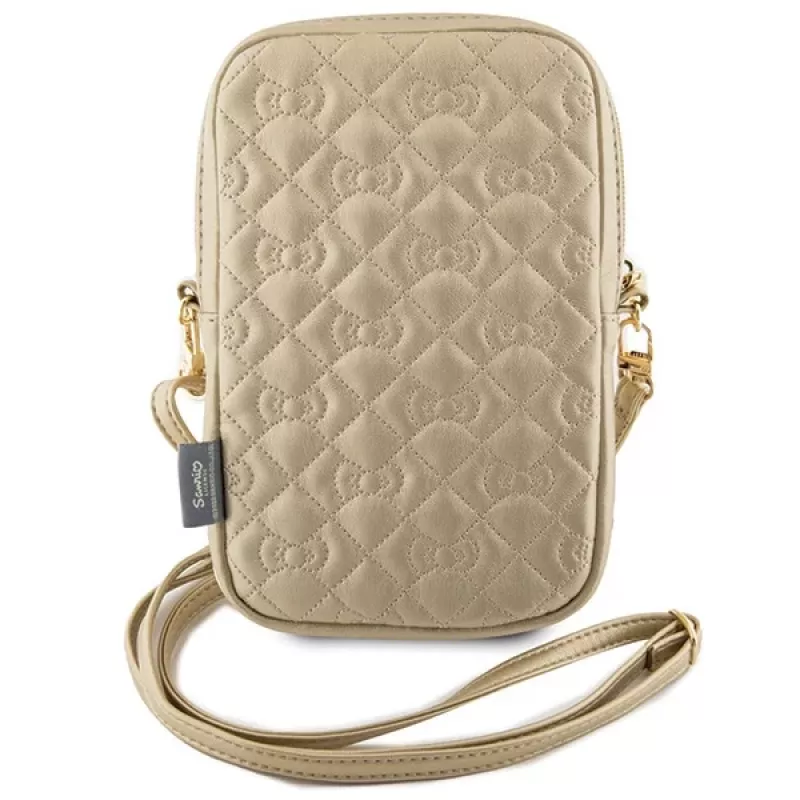 Hello Kitty Quilted Bows Strap Crossbody Θήκη κινητού Χρυσό