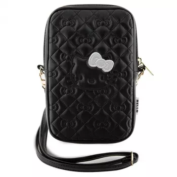 Hello Kitty Quilted Bows Strap - Crossbody Θήκη κινητού (Μαύρο)