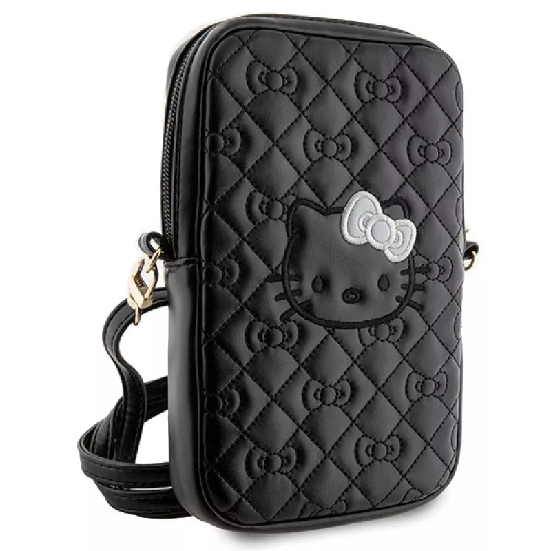 Hello Kitty Quilted Bows Strap - Crossbody Θήκη κινητού (Μαύρο)