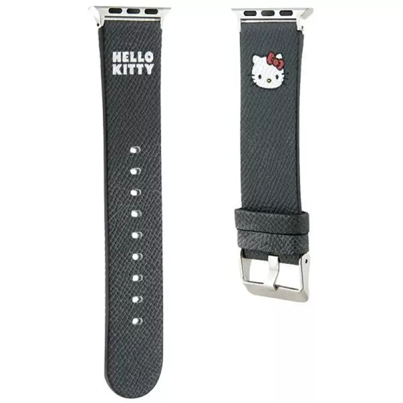 Hello Kitty HKAWMPGKHK Λουράκι Apple Watch 38/40/41mm Μαύρο Σιλικόνη