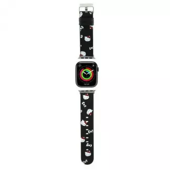 Hello Kitty HKAWMPSAPSK Λουράκι Apple Watch 38/40/41mm Μαύρο Σιλικόνη Heads & Bows μοτίβο