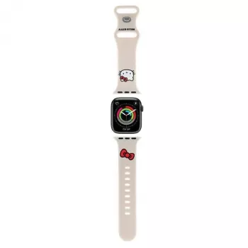 Hello Kitty HKAWMSCHBLE Λουράκι σιλικόνης για Apple Watch 38/40/41mm - Μπεζ