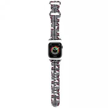Hello Kitty HKAWMSDIESK Λουράκι Apple Watch 38/40/41mm Μαύρο Σιλικόνη Heads & Stripes