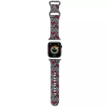 Hello Kitty HKAWMSDIEZK Λουράκι σιλικόνης για Apple Watch 38/40/41mm Μαύρο με φιόγκους και ρίγες