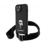Karl Lagerfeld Saffiano Case Metal Ikonik για iPhone 15 Μαύρο