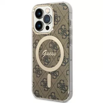 Guess GUHMP15LH4STW Hardcase για Apple iPhone 15 Pro 6,1 ίντσες Καφέ IML 4G MagSafe