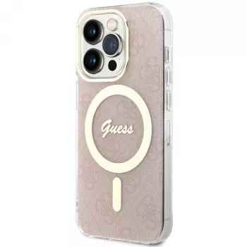 Guess GUHMP15LH4STP Hardcase για Apple iPhone 15 Pro 6,1 ίντσες Ροζ IML 4G MagSafe