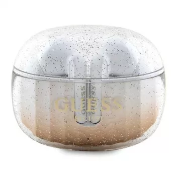 Guess Glitter Gradient Bluetooth TWS Ακουστικά με Θήκη Φόρτισης (Χρυσό)