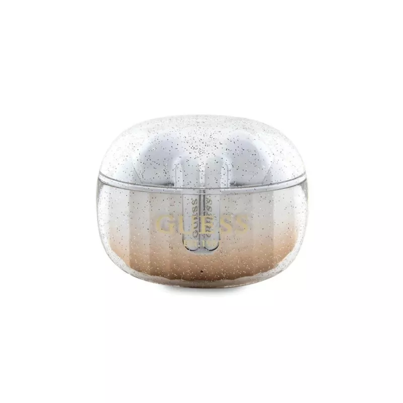 Guess Glitter Gradient Bluetooth TWS Ακουστικά με Θήκη Φόρτισης (Χρυσό)