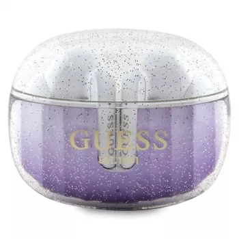 Guess Glitter Gradient True Wireless Bluetooth Earbuds με Θήκη Φόρτισης (Μωβ)