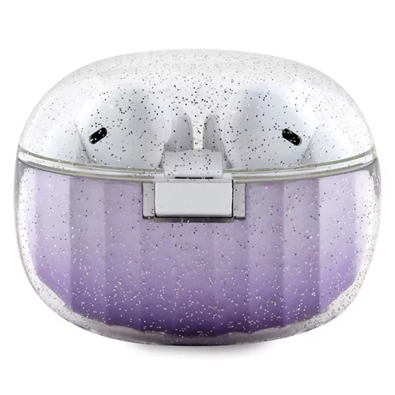 Guess Glitter Gradient True Wireless Bluetooth Earbuds με Θήκη Φόρτισης (Μωβ)