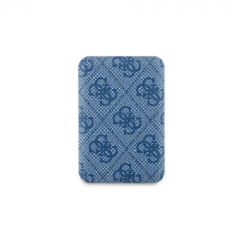 Guess Ασύρματο Power Bank 5000mAh Μπλε 4G Δέρμα Metal Logo MagSafe 15W