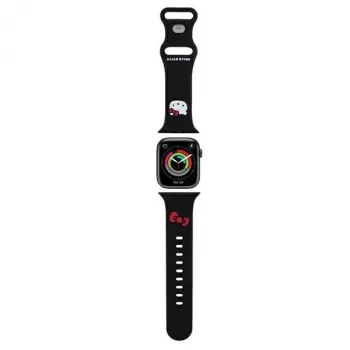 Hello Kitty HKAWMSCHBLK Σιλικονούχο Λουράκι για Apple Watch 38/40/41mm Μαύρο