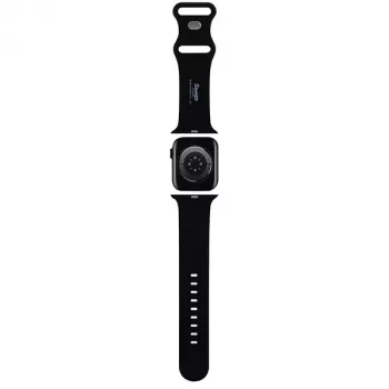 Hello Kitty HKAWLSCHBLK Σιλικονούχο Λουράκι για Apple Watch 42/44/45/49mm Μαύρο