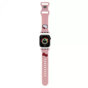 Hello Kitty HKAWLSCHBLP Σιλικονούχο Λουράκι για Apple Watch 42/44/45/49mm Ροζ