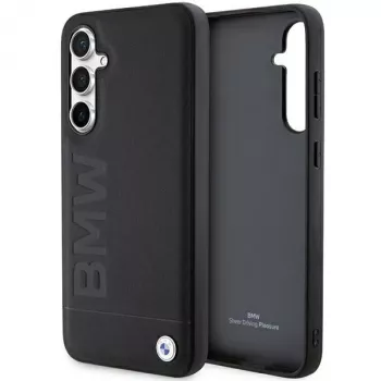 BMW S23 FE S711 Μαύρη Δερμάτινη Θήκη Hot Stamp για Samsung Galaxy S23 FE