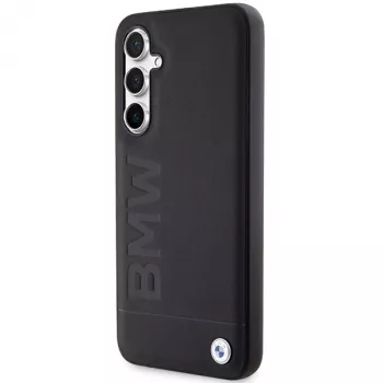 BMW S23 FE S711 Μαύρη Δερμάτινη Θήκη Hot Stamp για Samsung Galaxy S23 FE