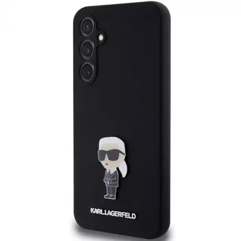 Karl Lagerfeld KLHCS23FEMHKNPK S23 FE S711 Μαύρη Σιλικονούχα Ikonik Metal Pin Προστατευτική Θήκη