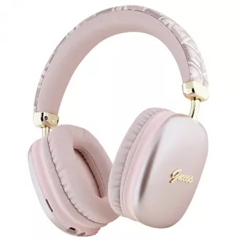Guess Gcube Metallic Script Logo On-Ear Bluetooth Ακουστικά Ροζ