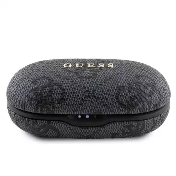 Guess 4G Metal Logo Bluetooth TWS ENC Ακουστικά με Θήκη Φόρτισης (Μαύρο)